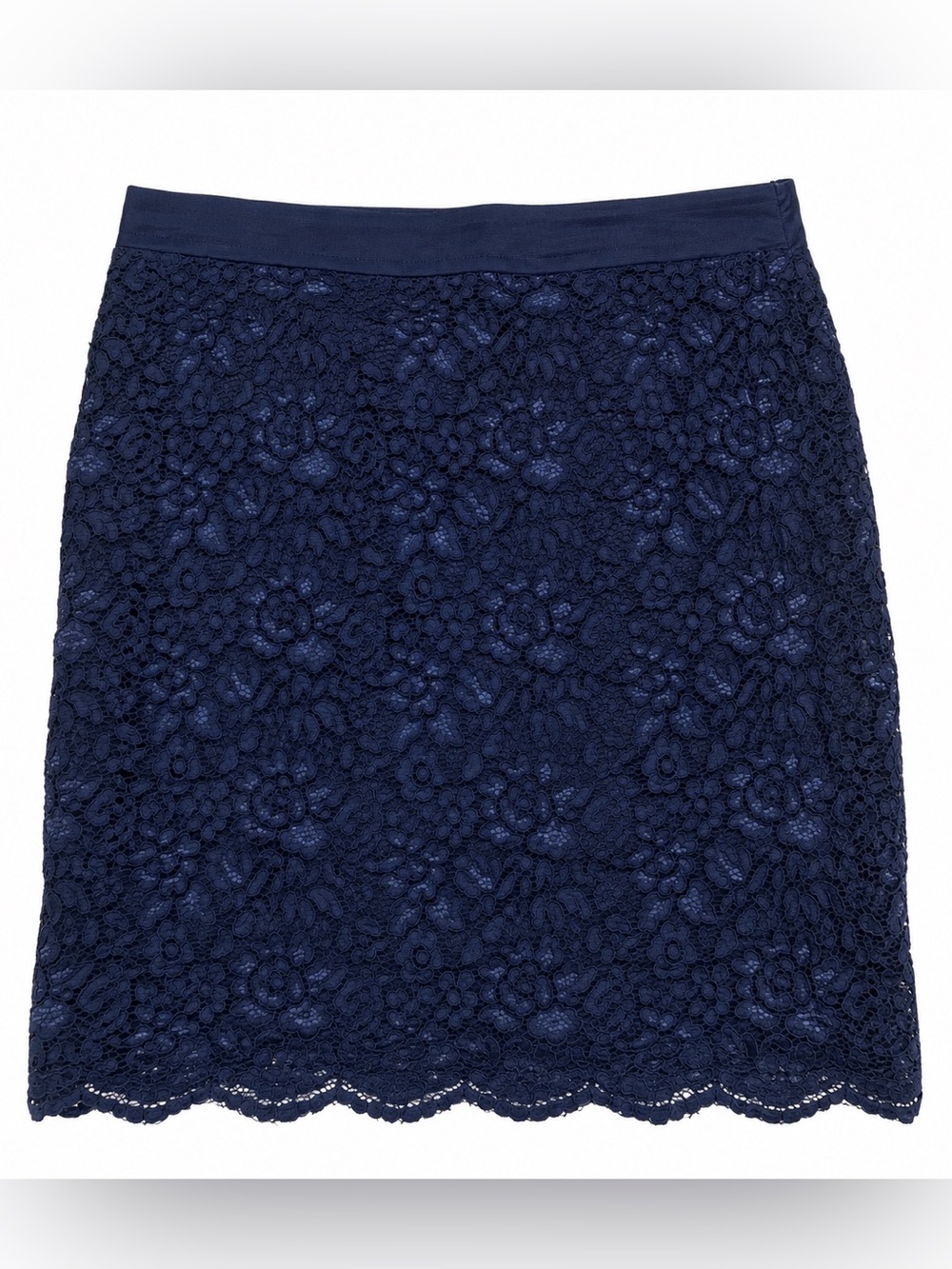 The Limited Y2K Navy Blue Floral Lace Skirt Sheer Romantic 2000s